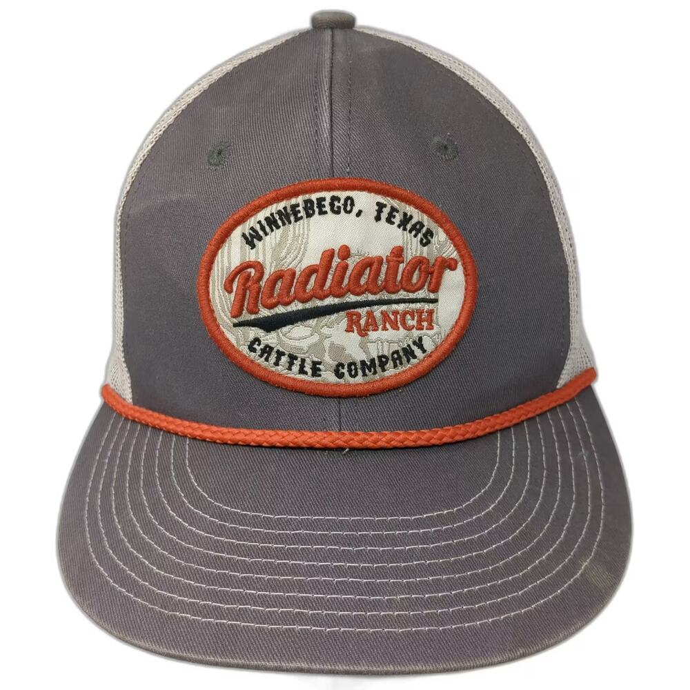 Dale Brisby Radiator Ranch Cattle Company Trucker Hat Gray OS Mesh Snapback Rope